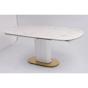 Изображение товара Стол обеденный раскладной Атриум-2 MC3035-120W, 120(30+30)х90х77 см, белая керамика IST-CASA