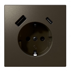 Изображение товара Розетка со шторками с USB Type A+С (бронза) Jasmart FD FD5501USB-25BR