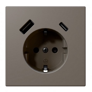 Изображение товара Розетка со шторками с USB Type A+С (тауп soft touch) Jasmart FD FD5501USB-25PTM