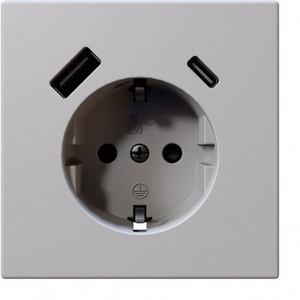 Изображение товара Розетка со шторками с USB Type A+С (белый матовый) Jasmart FD FD5501USB-25PWM