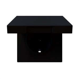 Изображение товара Розетка с защитной крышкой и шторками (черный матовый) Jasmart FD FD5505PBM