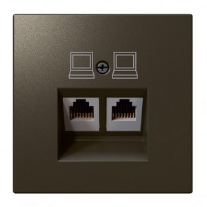 Изображение товара Розетка Ethernet RJ-45 двойная (бронза) Jasmart FD FD6106BR