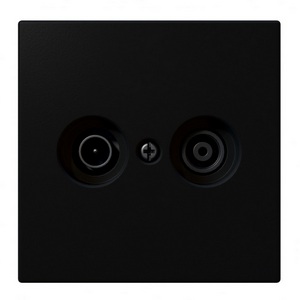 Изображение товара ТВ-розетка оконечная + акустическая (черный матовый) Jasmart FD FD6204PBM
