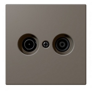 Изображение товара ТВ-розетка проходная + акустическая (тауп soft touch) Jasmart FD FD6205PTM