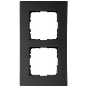 Изображение товара Рамка на 2 поста (алюминий черный) Jasmart G-Metal G1002AB