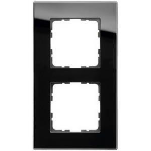 Изображение товара Рамка на 2 поста (черный) Jasmart G-Glass G1002GB