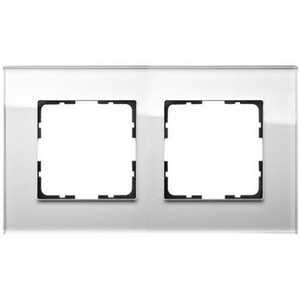 Изображение товара Рамка на 2 поста (белый) Jasmart G-Glass G1002GW