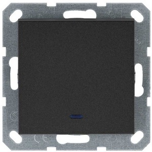 Изображение товара Выключатель одноклавишный проходной с подсветкой (антрацит) Jasmart G-Classic G3012NB