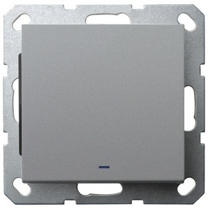 Изображение товара Выключатель одноклавишный проходной с подсветкой (алюминий) Jasmart G-Classic G3012NS