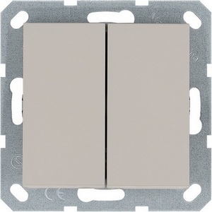 Изображение товара Выключатель двухклавишный перекрестный (тауп soft touch) Jasmart G-Classic G3014T