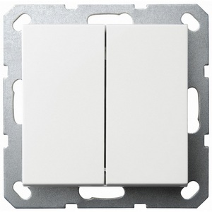 Изображение товара Выключатель двухклавишный перекрестный (белый глянцевый) Jasmart G-Classic G3014W