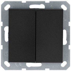 Изображение товара Выключатель двухклавишный проходной (антрацит) Jasmart G-Classic G3022B