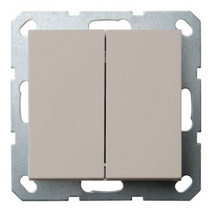 Изображение товара Выключатель двухклавишный проходной (тауп soft touch) Jasmart G-Classic G3022T