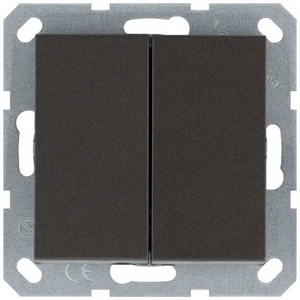 Изображение товара Выключатель двухклавишный проходной (мокко) Jasmart G-Classic G3022Z
