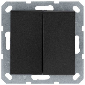 Изображение товара Выключатель двухклавишный (антрацит) Jasmart G-Classic G3023B