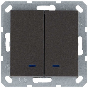 Изображение товара Выключатель двухклавишный с подсветкой (мокко) Jasmart G-Classic G3023NZ