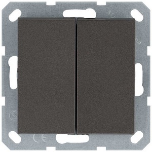 Изображение товара Выключатель двухклавишный (мокко) Jasmart G-Classic G3023Z