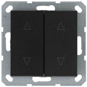 Изображение товара Выключатель жалюзи двухклавишный (антрацит) Jasmart G-Classic G3028B