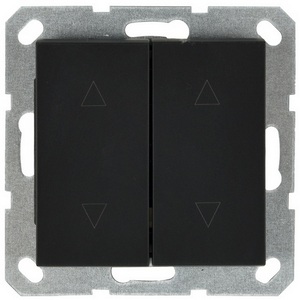 Изображение товара Выключатель жалюзи двухклавишный (черный матовый) Jasmart G-Classic G3028PB