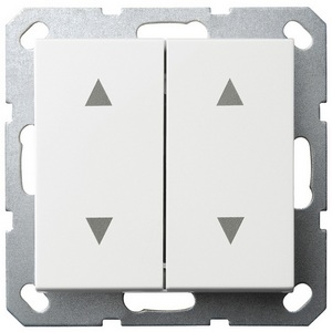 Изображение товара Выключатель жалюзи двухклавишный (белый глянцевый) Jasmart G-Classic G3028W