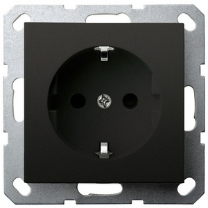 Изображение товара Розетка со шторками (черный матовый) Jasmart G-Classic G5501PB