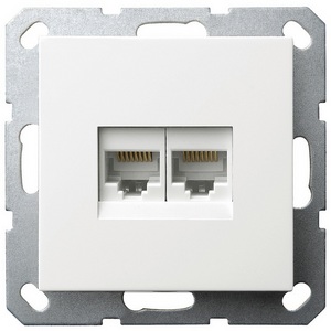 Изображение товара Розетка Ethernet RJ-45 двойная (белый глянцевый) Jasmart G-Classic G6106W