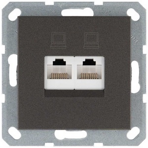 Изображение товара Розетка Ethernet RJ-45 двойная (мокко) Jasmart G-Classic G6106Z