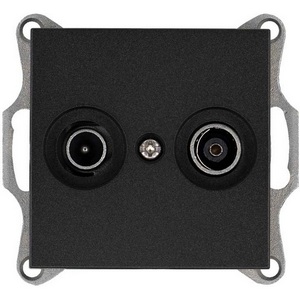 Изображение товара ТВ-розетка оконечная + акустическая (антрацит) Jasmart G-Classic G6204B