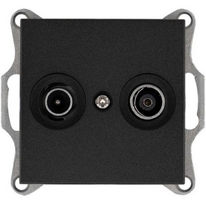 Изображение товара ТВ-розетка проходная + акустическая (антрацит) Jasmart G-Classic G6205B