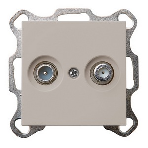 Изображение товара ТВ-розетка проходная + акустическая (тауп soft touch) Jasmart G-Classic G6205T