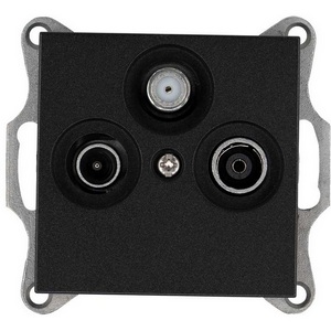 Изображение товара Розетка оконечная TV+SAT + акустическая (антрацит) Jasmart G-Classic G6206B