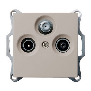 Изображение товара Розетка проходная TV+SAT + акустическая (тауп soft touch) Jasmart G-Classic G6207T