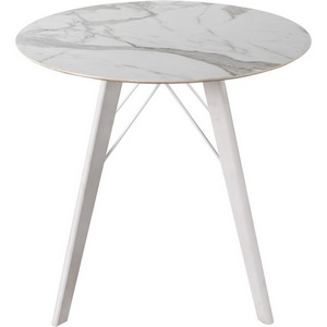 Изображение товара Стол обеденный обеденный JET CERAMIC d-80 (Дерево бук, Выбеленное) (круглая столешница)