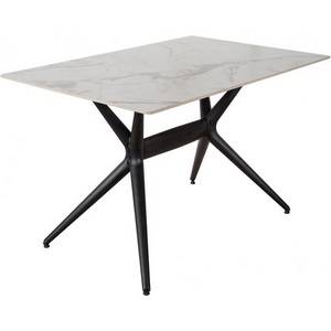 Изображение товара Стол обеденный обеденный JET CERAMIC прямоугольный 120*80 (Термопластичный полимер, Черный) FF Nero Statuario 80х120 (прямоугольная столешница)