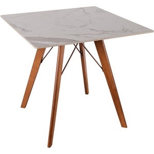 Изображение товара Стол квадратный обеденный JET CERAMIC квадратный 80*80 (дерево бук, Темный орех )