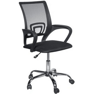 Изображение товара Офисное кресло - стул компьютерный с сетчатой спинкой с металлическим каркасом King Style 695 LT CH / PMK 001.237 (пиастра, крестовина хром) (ткань-сетка, ткань TW, черный / черный)