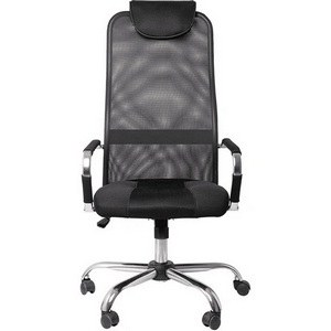 Изображение товара Офисное кресло - стул компьютерный с сетчатой спинкой с металлическим каркасом King Style Мастер (Master) Высокий GTPNrCh1 (RZ NX) (хромированный металл) (без pu-вст., с резинк.) W01/T01 (ткань-сетка / ткань TW черный)