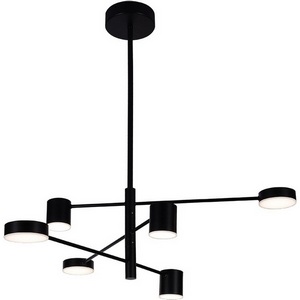 Изображение товара Потолочная люстра с пультом беспроводной на штанге диммируемая Kink Light Мекли 07650-6D,19(4000K) черный Led 3*12W+3*16W с пультом ДУ