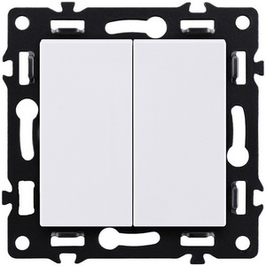 Изображение товара Выключатель 2-клавишный 10А/250В белый Kollinger Asthetik AS-004WH