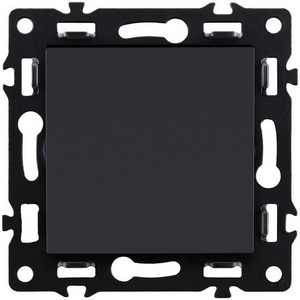 Изображение товара Выключатель кнопочный 1-клавишный 10А/250В черный Kollinger Asthetik AS-006BK