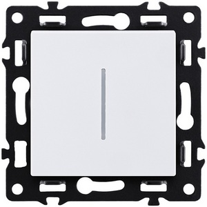 Изображение товара Выключатель 1-клавишный проходной 10А/250В с LED подсветкой, белый Kollinger Asthetik AS-008WH