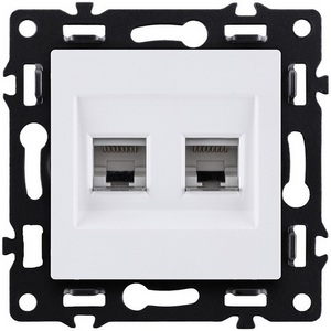 Изображение товара Розетка двойная Ethernet RJ45 белый Kollinger Asthetik AS-018WH