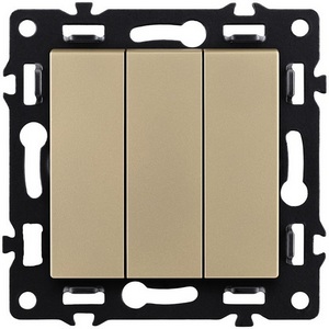 Изображение товара Выключатель трехклавишный (золотой) Kollinger Asthetik AS-710GD