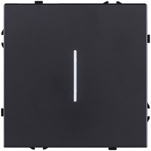 Изображение товара Выключатель 1-клавишный 10А/250В с LED подсветкой, черный матовый Kollinger Eclipse EC-007BK