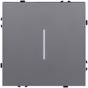 Изображение товара Выключатель 1-клавишный 10А/250В с LED подсветкой, серый Kollinger Eclipse EC-007GY