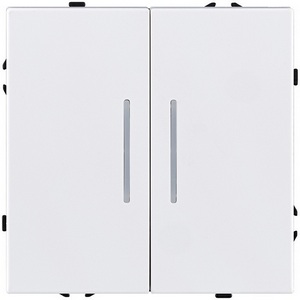 Изображение товара Выключатель 2-клавишный 10А/250В с LED подсветкой, белый матовый Kollinger Eclipse EC-010WH