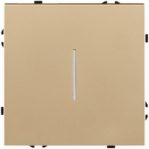 Изображение товара Выключатель кнопочный 1-клавишный 10А/250В с LED подсветкой, золотой Kollinger Eclipse EC-012GD