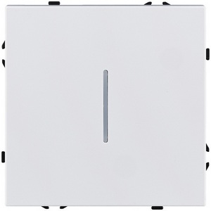 Изображение товара Выключатель кнопочный 1-клавишный 10А/250В с LED подсветкой, белый глянцевый Kollinger Eclipse EC-012WG