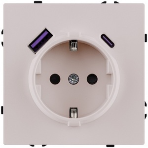 Изображение товара Розетка штепсельная SCHUKO 16A/250 В с USB A+C 20W, кашемир матовый Kollinger Eclipse EC-016CM