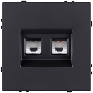Изображение товара Розетка двойная Ethernet RJ45 черный матовый Kollinger Eclipse EC-018BK